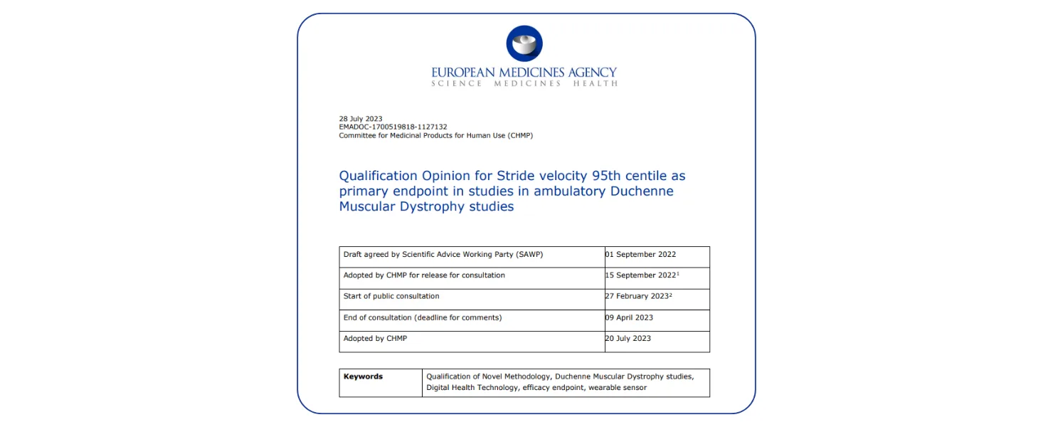 SV95C primary qualification as a primary endpoint for clinical trials in DMD